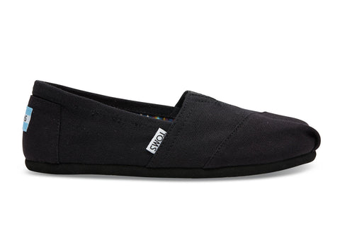 TOMS Women's Paxton Black Croc Embossed Leather Faux Fur Slip-Ons