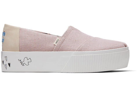 TOMS Tiny Classics Rose Violet Heritage Canvas Slip-Ons