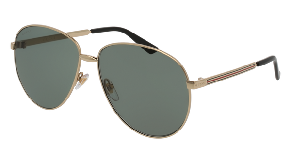 Gucci GG0138S Gold Sunglasses / Green Lenses Gucci GG0138S Gold Sunglasses / Green Lenses
