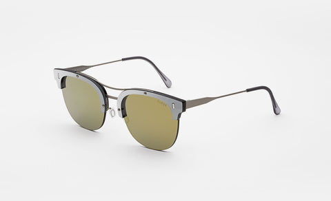 Super Lenz Lucia Gold Galvanic Sunglasses / Silver Mirror Lenses
