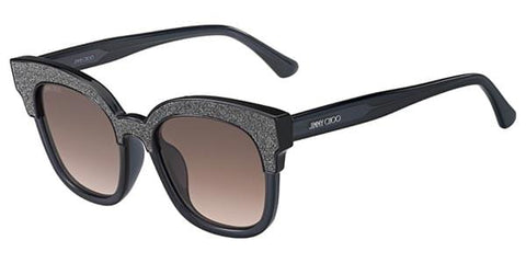 Jimmy Choo Jade S Black Palladium Sunglasses / Violet Silver Mirror Lenses
