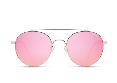 Quay Showdown Gold Sunglasses / Purple Lenses