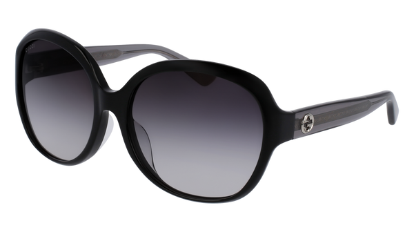 Gucci GG0080SK Black Grey Sunglasses / Grey Gradient Lenses Gucci - GG0080SK-002 Black Grey Sunglasses / Grey Gradient Lenses