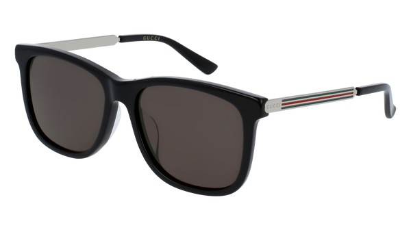 Gucci GG0078SK Black Silver Sunglasses / Grey Lenses Gucci GG0078SK-002 Black Silver Sunglasses / Grey Lenses