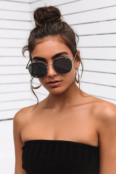 Quay Jezabell Gunmetal Sunglasses / Silver Lenses