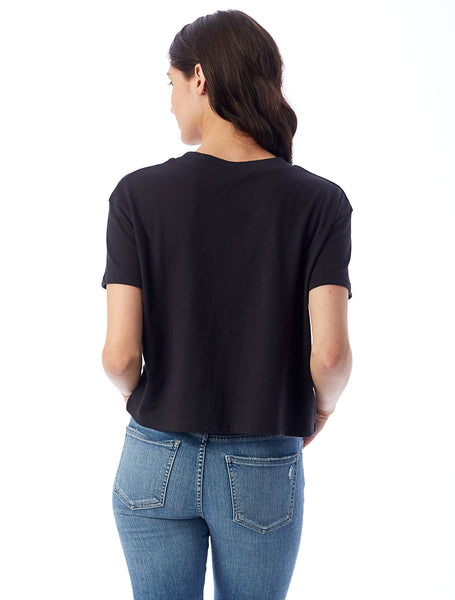 Alternative Apparel Headliner Vintage Jersey Cropped Black T-shirt