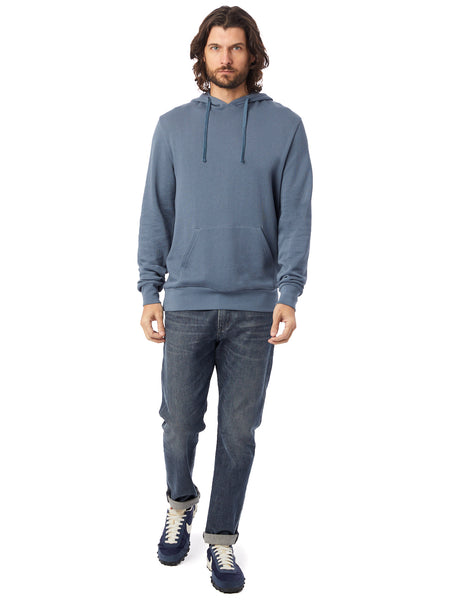 Alternative Apparel Challenger Washed French Terry Pullover Washed Denim Hoodie