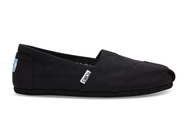 TOMS - Women's Classics Black on Black Canvas Slip-Ons