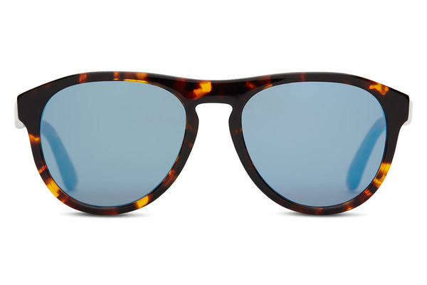 TOMS Declan Whiskey Tortoise Sunglasses, Black Diamond Mirror Lenses