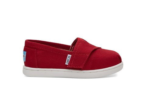 TOMS Tiny Classics Imperial Blue Dot Chambray Bow Slip-Ons