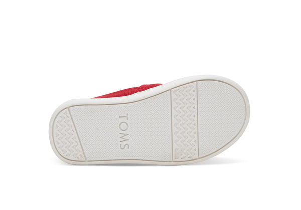 TOMS Tiny Classics 2.0 Red Canvas Slip-Ons