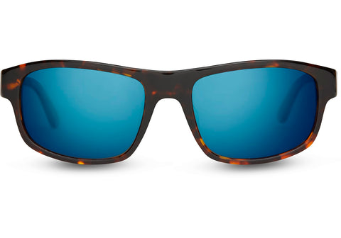 TOMS - Lombard Whiskey Tortoise Sunglasses / Deep Blue Mirror Lenses