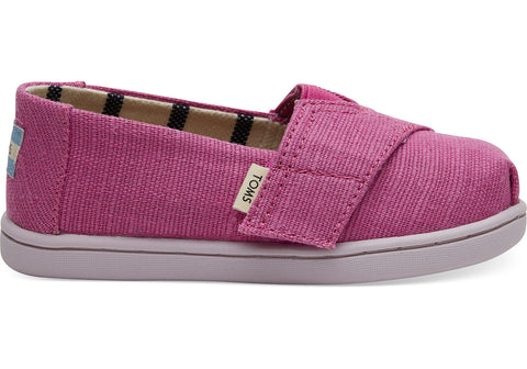 TOMS - Tiny Classics Rose Violet Heritage Canvas Slip-Ons