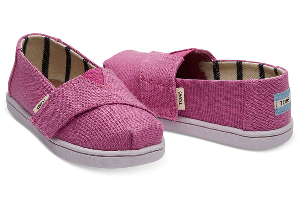 TOMS Tiny Classics Rose Violet Heritage Canvas Slip-Ons