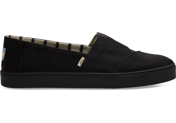 TOMS - Men's Cupsole Venice Collection Classics Black on Black Canvas Slip-Ons