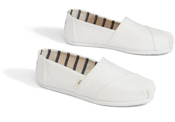 TOMS Women's Classics Venice Collection Optic White Heritage Canvas Slip-Ons