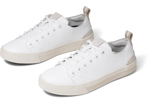 TOMS Women's TRVL LITE Low White Leather Sneakers