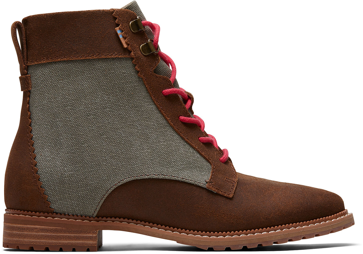 TOMS - Women's Nolita Brown Waxy Suede Dusty Olive Washed Canvas Boots