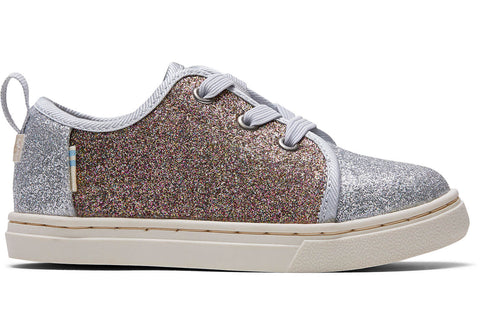 TOMS - Tiny Silver Gold Iridescent Glimmer Lenny Elastic Sneakers