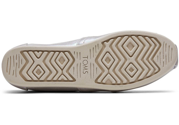 TOMS Women's Classics Ortholite Drizzle Grey Metallic Canvas Slip-Ons