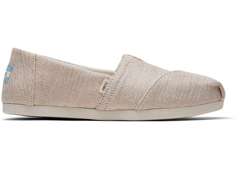 TOMS - Women's Classics Ortholite Natural Metallic Jute Slip-Ons