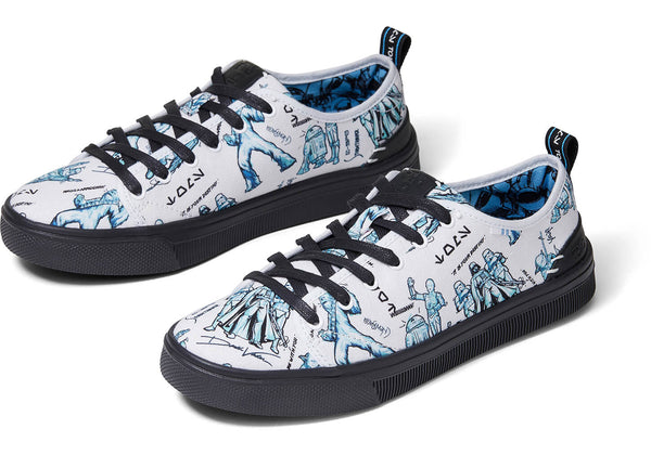 TOMS Women's Star Wars Collection TRVL LITE Low White Character Sketch Print Sneakers