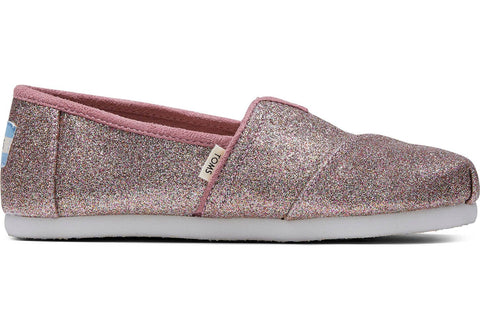 TOMS Tiny Silver Gold Iridescent Glimmer Lenny Elastic Sneakers