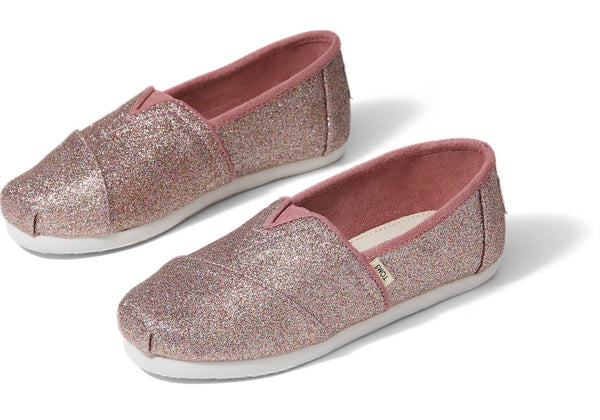 TOMS Youth Classics Spanish Villa Sparkle Glitter Slip-Ons