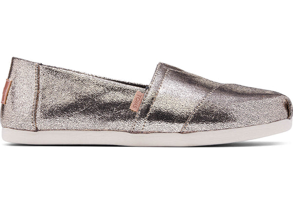 TOMS - Women's Classics Gold Crackle Shimmer Slip-Ons