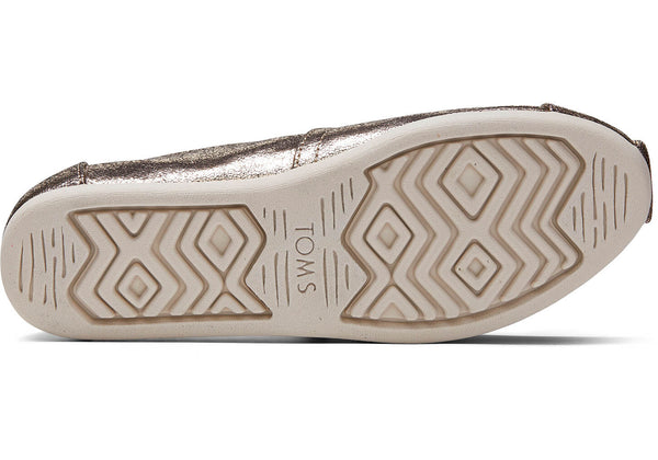 TOMS Women's Classics Gold Crackle Shimmer Slip-Ons