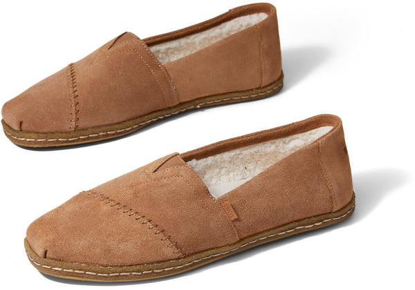 TOMS Men's Classics Toffee Suede Faux Shearling Slip-Ons