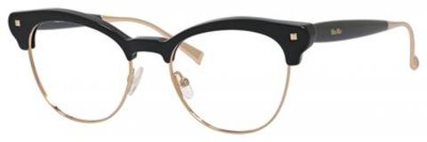 Max Mara - 1271 Black Rose Gold Eyeglasses / Demo Lenses
