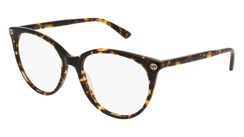 Gucci GG0026O Havana Eyeglasses / Demo Lenses