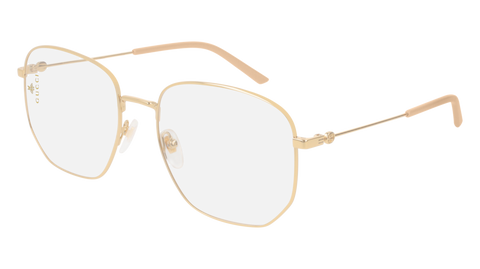 Gucci - GG0396S Gold Sunglasses / Transparent Lenses