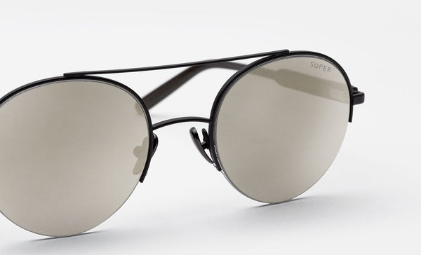 Super - Cooper Black Sunglasses / Monochrome Fade Lenses