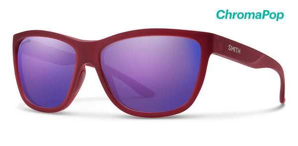 Smith - Eclipse Matte Crystal Deep Maroon Sunglasses / ChromaPop Violet Mirror Lenses