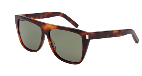 Saint Laurent - SL 1 Havana Sunglasses / Green Lenses