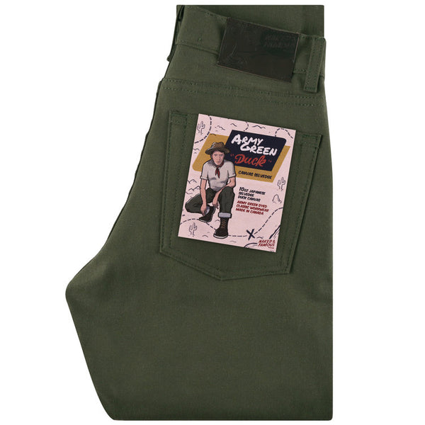 Naked & Famous Denim Classic Army Green Duck Selvedge Pants