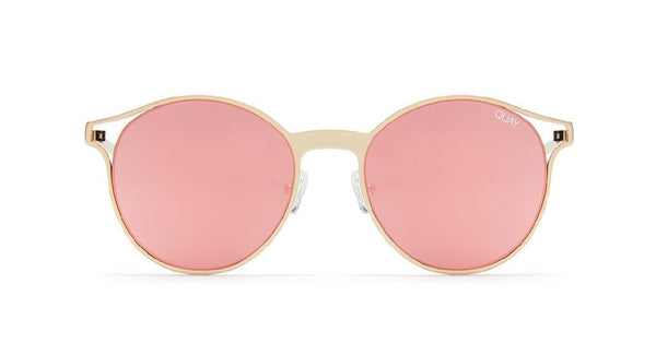 Quay - Here We Are Gold Sunglasses / Rose Lenses