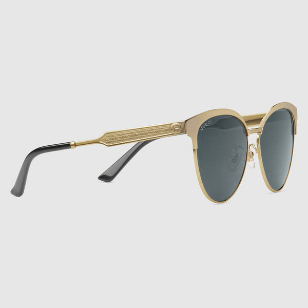 Gucci GG0074S Endura Gold Sunglasses, Grey Lenses