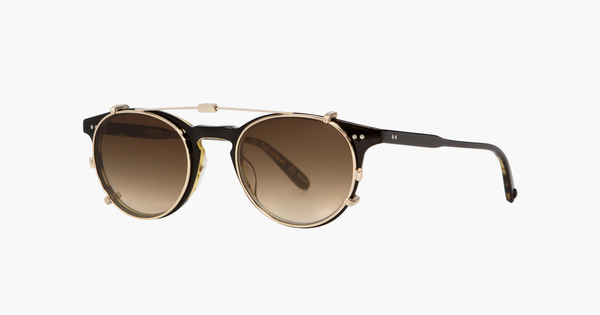 Garrett Leight - Winward 47mm Gold Clip-On Shield / Sepia Gradient Lenses