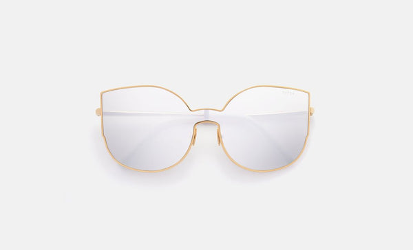 Super - Lenz Lucia Gold Galvanic Sunglasses / Silver Mirror Lenses