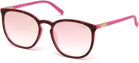 Guess - GU3020 Dark Havana Sunglasses / Bordeaux Mirror Lenses