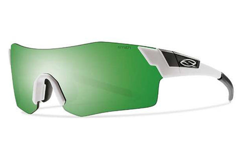 Smith Pivlock Arena Matte White Sunglasses, Green Sol-X Mirror Lenses