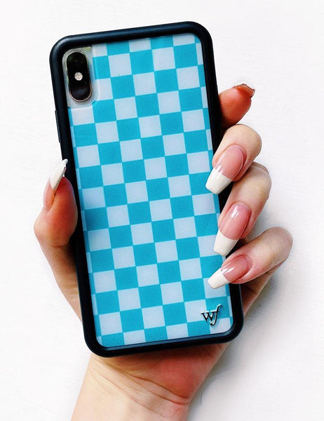 Wildflower - Blue Checkers iPhone XS/X Case