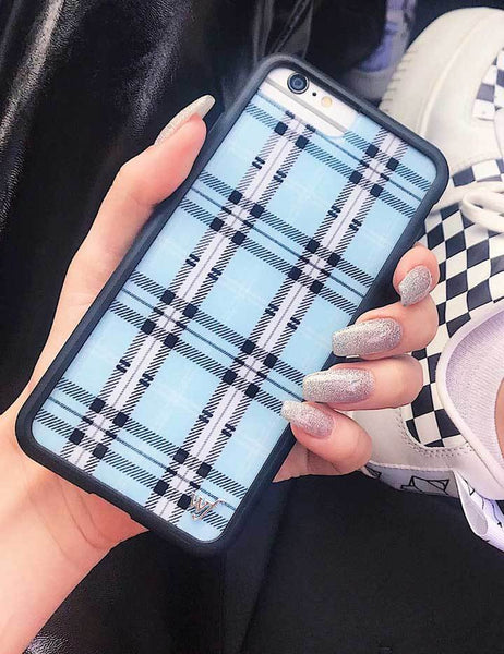 Wildflower - Blue Plaid iPhone XS/X Case