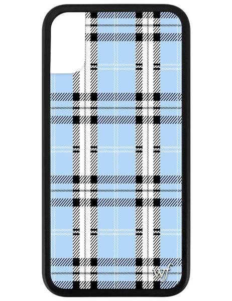 Wildflower Blue Plaid iPhone XS/X Phone Case