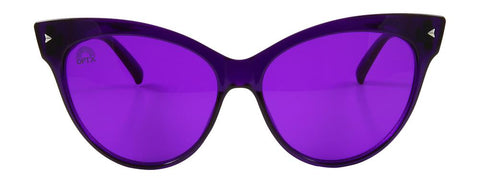 RainbowOPTX - Cat Eye Transparent Violet Sunglasses / Violet Lenses
