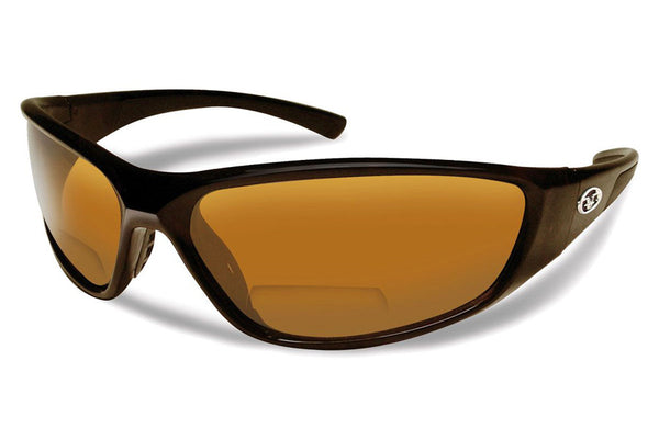 Flying Fisherman Falcon Bifocal Reader 7302BIF Black Sunglasses, Amber Lenses
