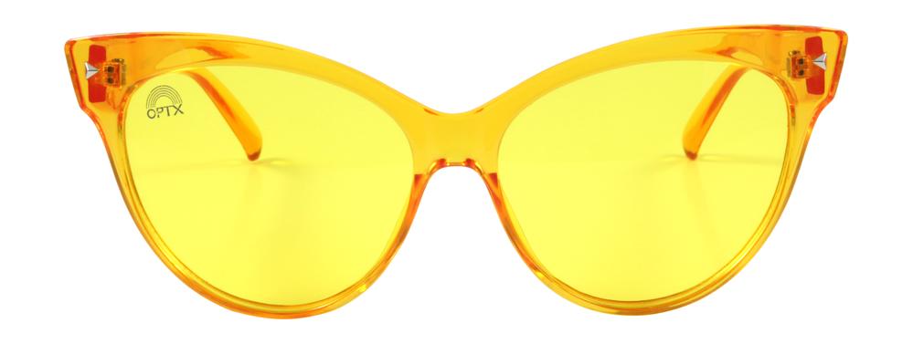 RainbowOPTX - Cat Eye Transparent Yellow Sunglasses / Yellow Lenses
